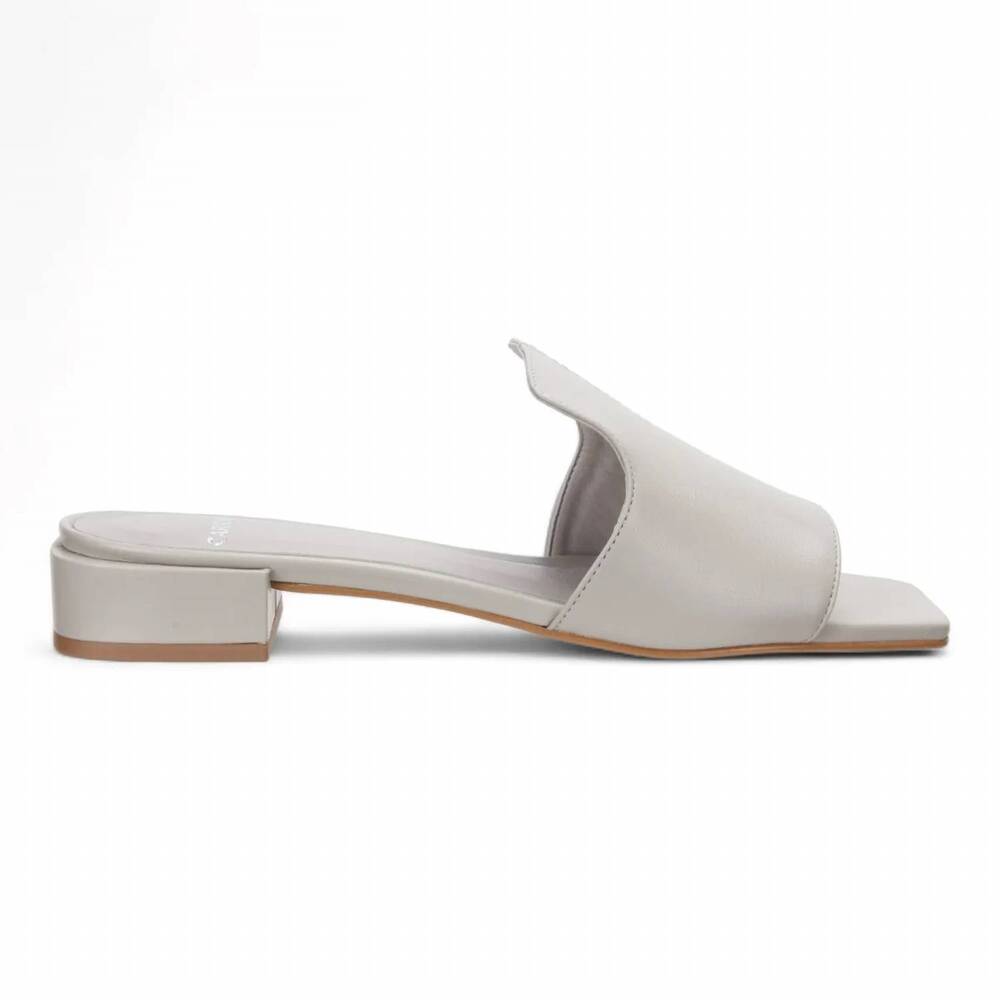 NEW CARRANO women's slide leather sandal in gray